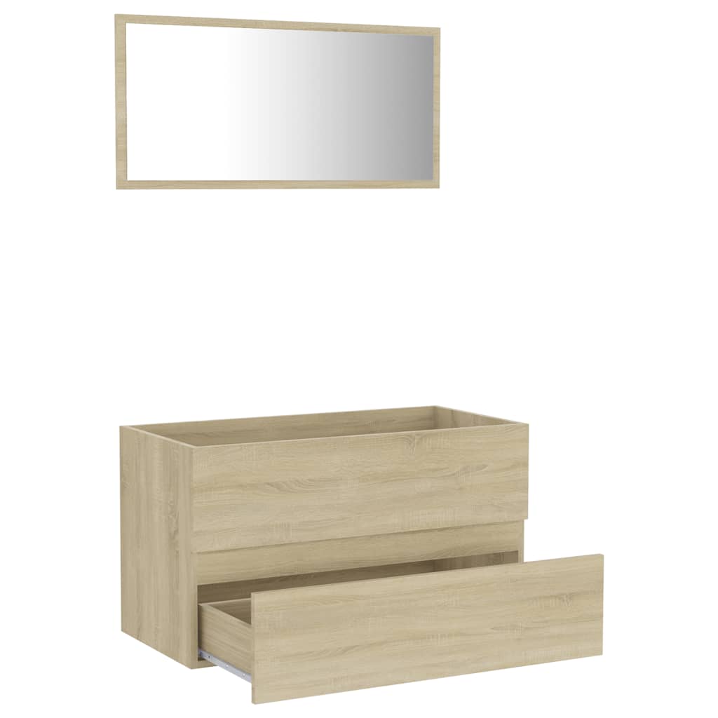 Ensemble de meubles de salle de bain 2 pcs chêne sonoma