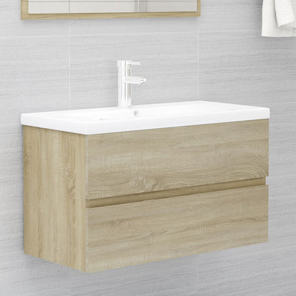 Ensemble de meubles de salle de bain 2 pcs chêne sonoma