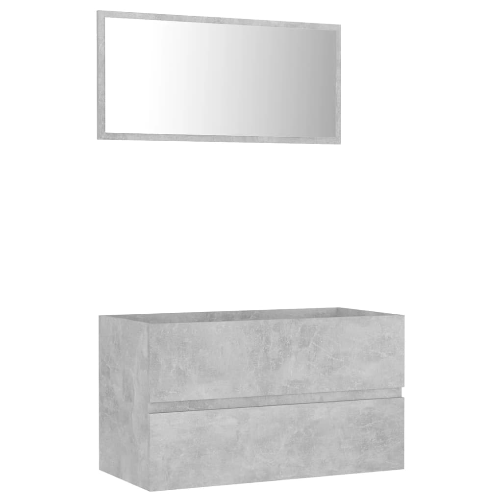 Ensemble de meubles de salle de bain 2 pcs gris béton