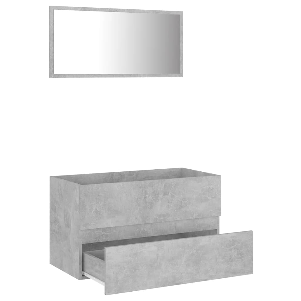 Ensemble de meubles de salle de bain 2 pcs gris béton