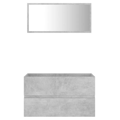 Ensemble de meubles de salle de bain 2 pcs gris béton