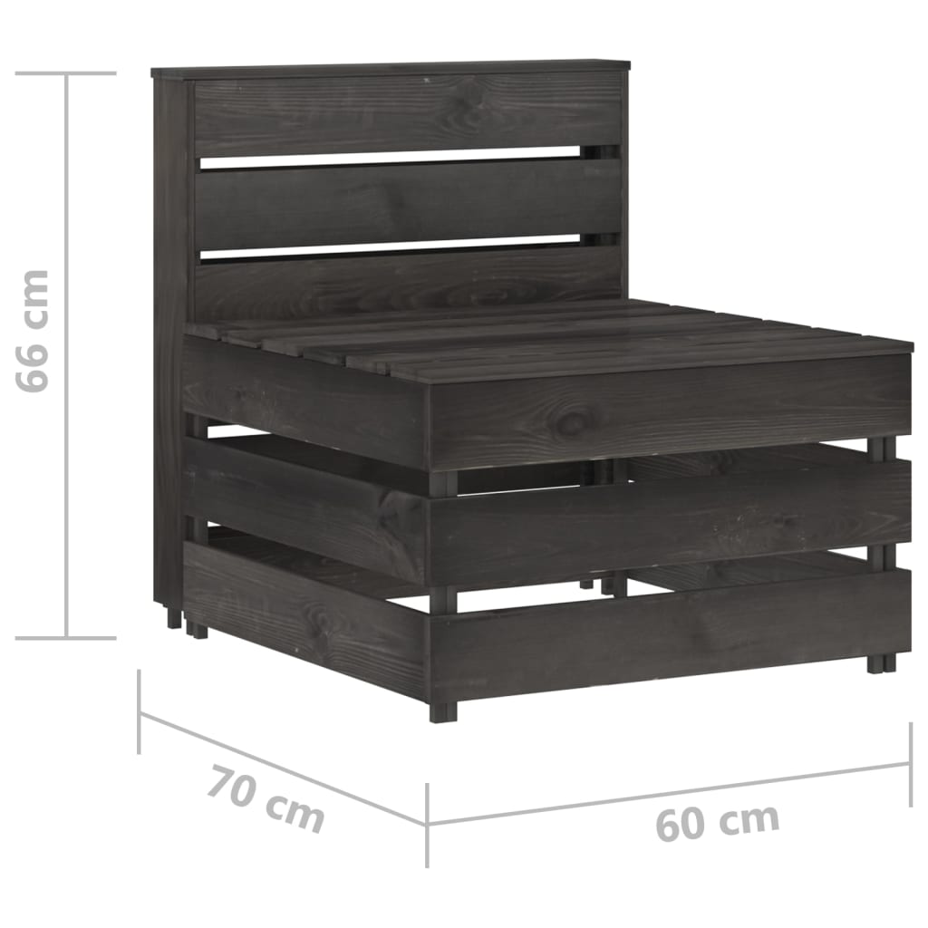 Central sofa garden palette gray impregnated pine wood