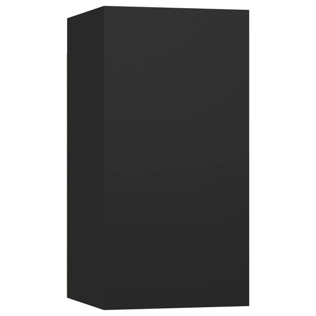 Mueble TV 2 piezas Negro 30,5x30x60 cm Madera contrachapada