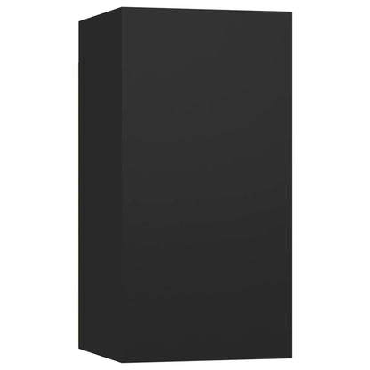 Mueble TV 2 piezas Negro 30,5x30x60 cm Madera contrachapada