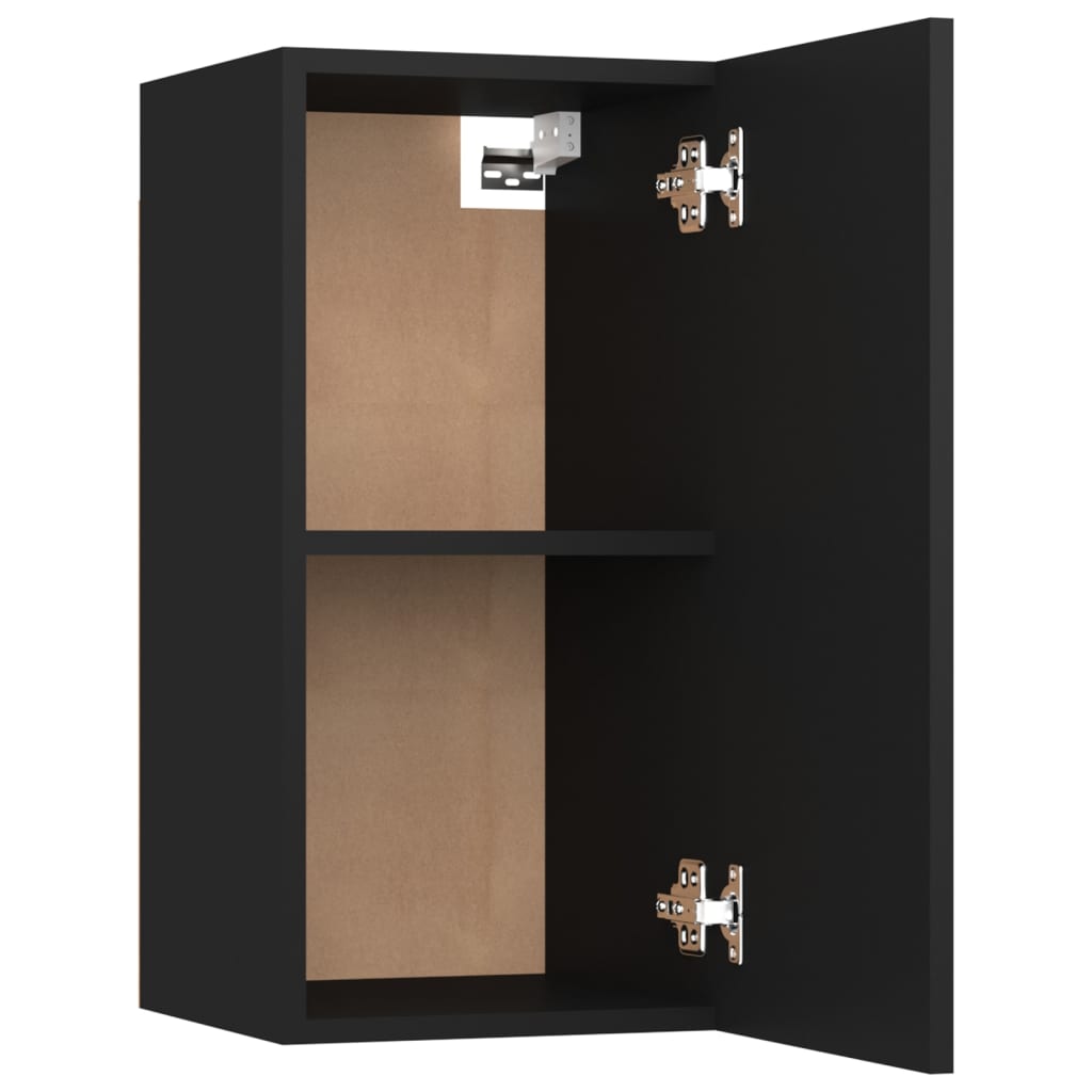 Mueble TV 2 piezas Negro 30,5x30x60 cm Madera contrachapada