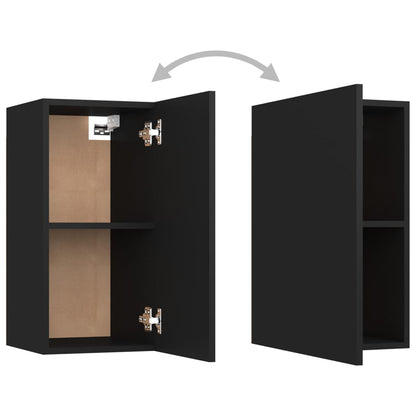 Mueble TV 2 piezas Negro 30,5x30x60 cm Madera contrachapada