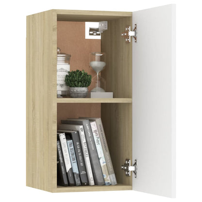 Meubles TV 2 pcs Blanc et chêne sonoma Bois d’ingénierie