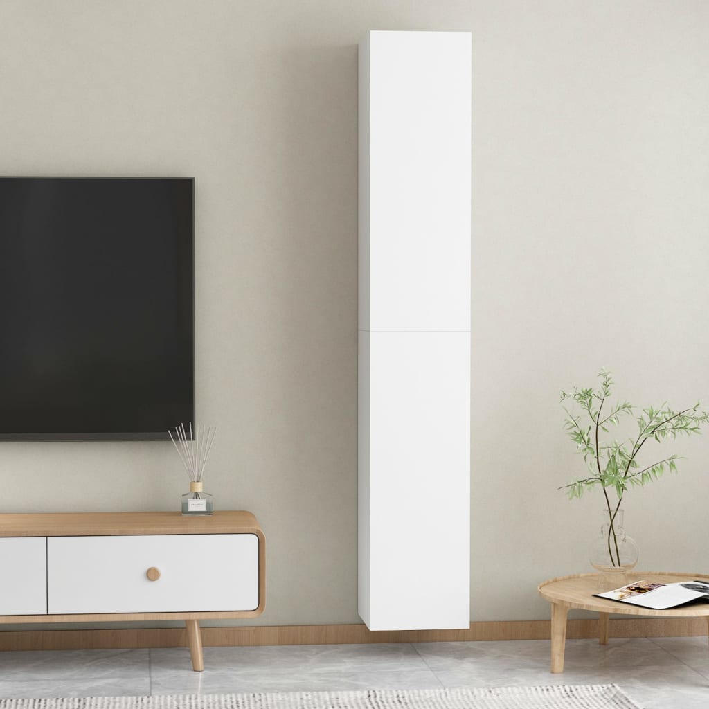 Meubles TV 2 pcs Blanc 30,5x30x90 cm Bois d’ingénierie