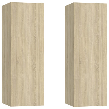 Meubles TV 2 pcs Chêne sonoma 30,5x30x90 cm Bois d’ingénierie