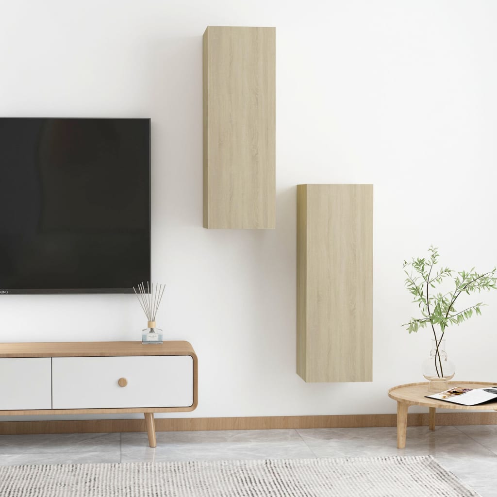 Meubles TV 2 pcs Chêne sonoma 30,5x30x90 cm Bois d’ingénierie