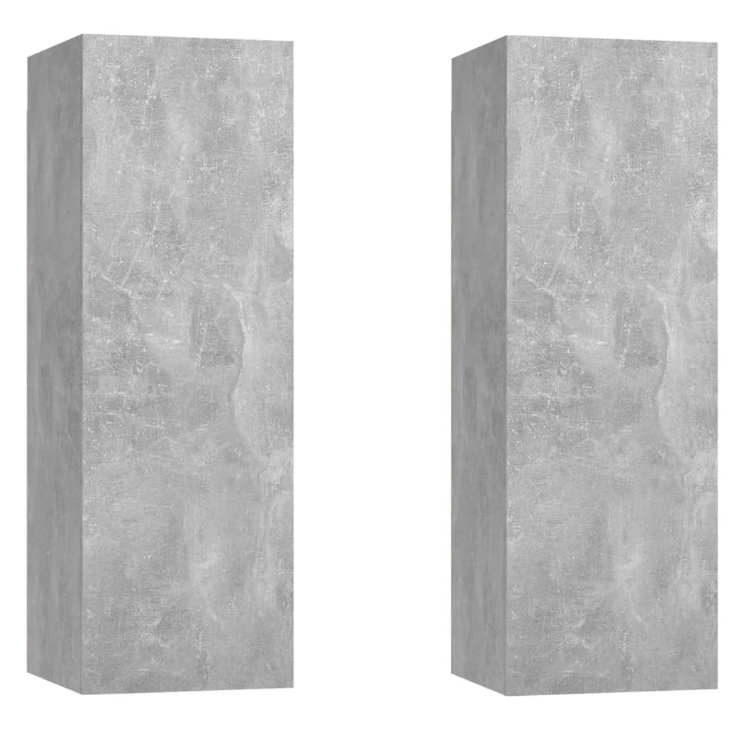 Meubles TV 2 pcs Gris béton 30,5x30x90 cm Bois d’ingénierie