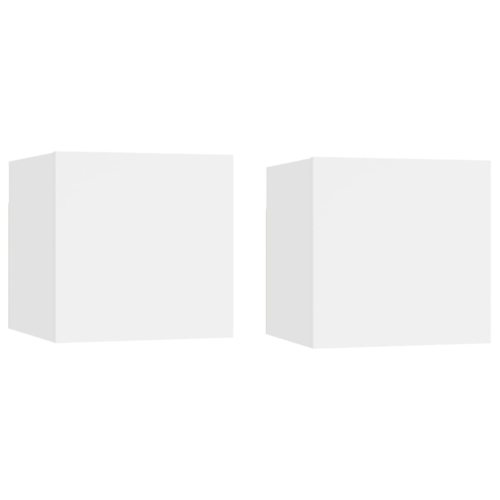 Meubles TV muraux 2 pcs Blanc 30,5x30x30 cm