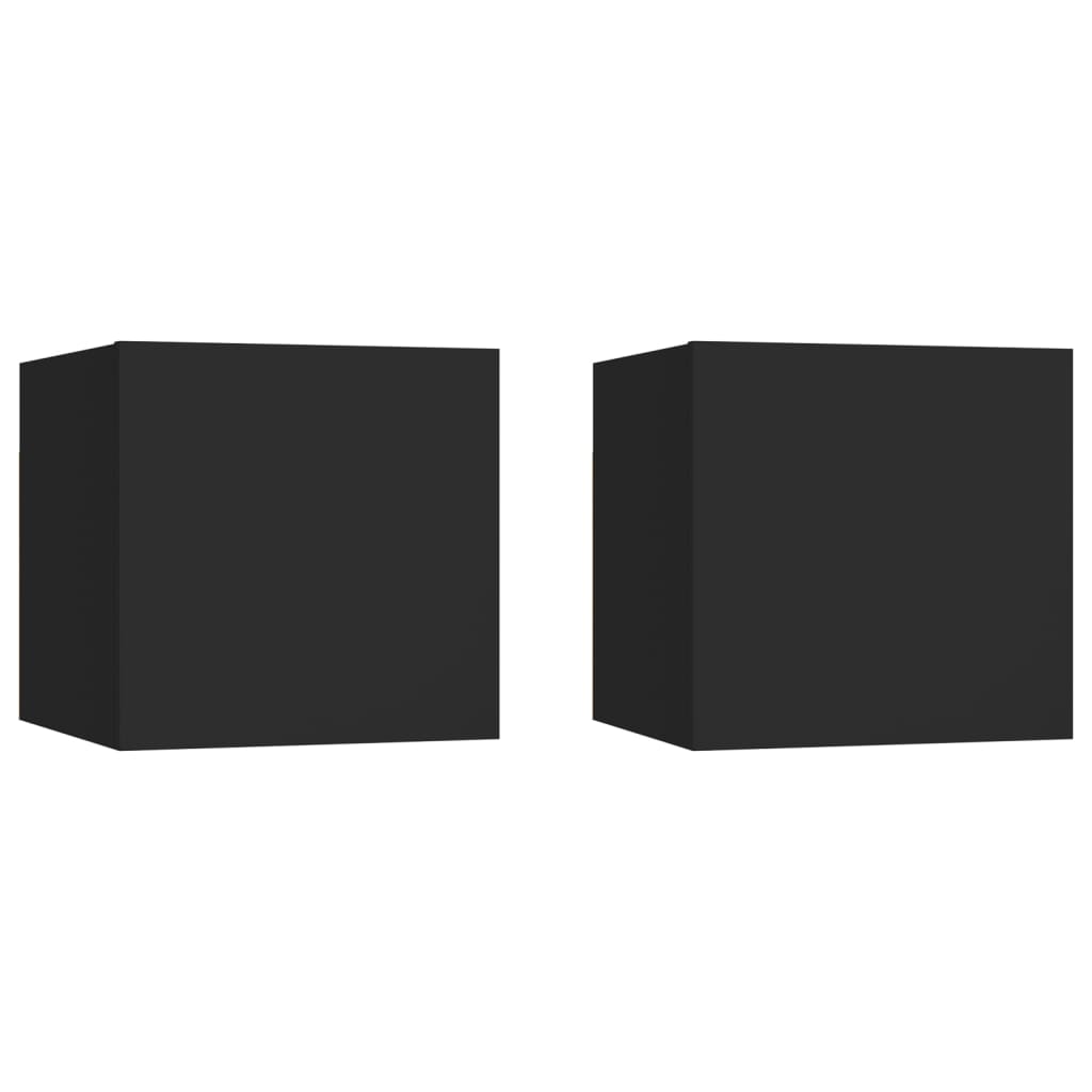 Meubles TV muraux 2 pcs Noir 30,5x30x30 cm