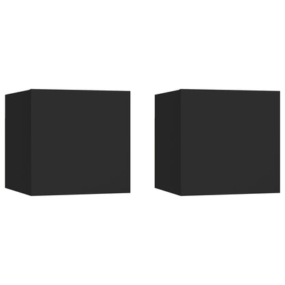 Meubles TV muraux 2 pcs Noir 30,5x30x30 cm