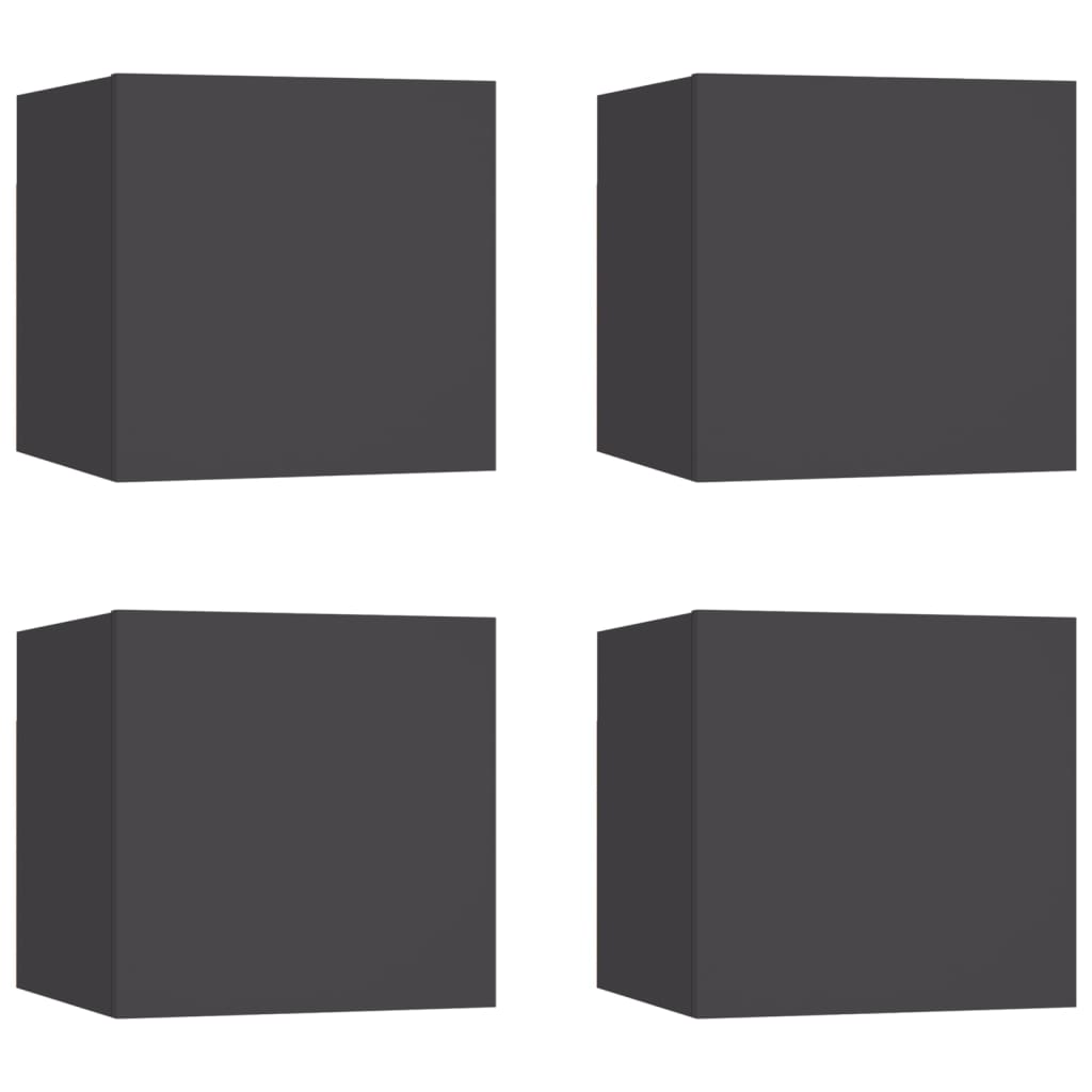 Meubles TV muraux 4 pcs Gris 30,5x30x30 cm