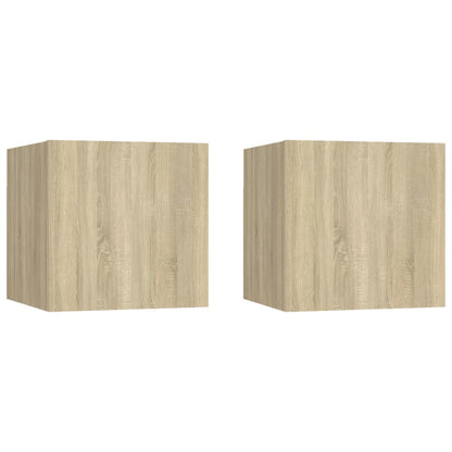 2 pcs Wall mounted TV cabinets Sonoma oak 30.5x30x30 cm