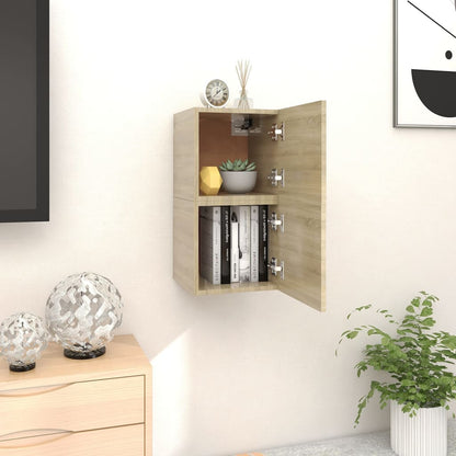 2 pcs Wall mounted TV cabinets Sonoma oak 30.5x30x30 cm