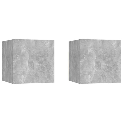 Wall-mounted TV cabinets 2 pcs Concrete grey 30.5x30x30 cm