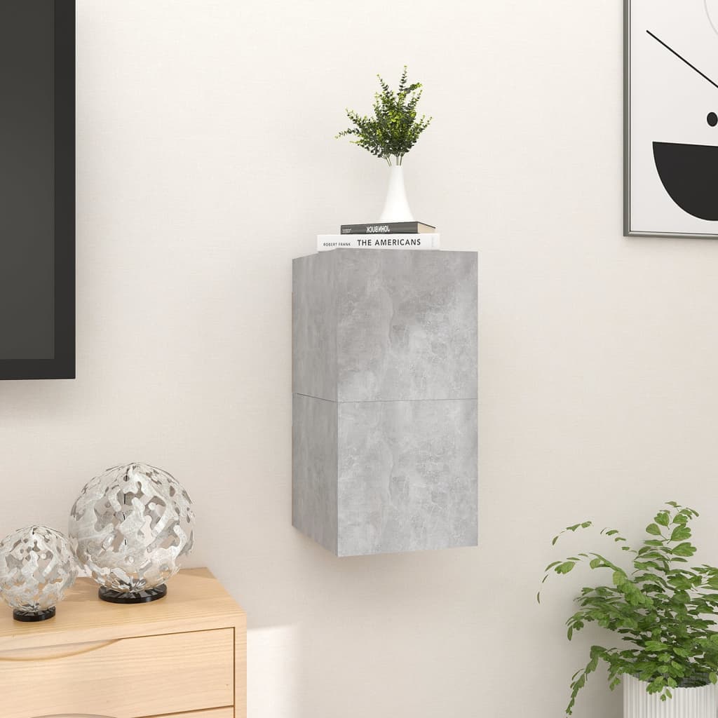 Wall-mounted TV cabinets 2 pcs Concrete grey 30.5x30x30 cm