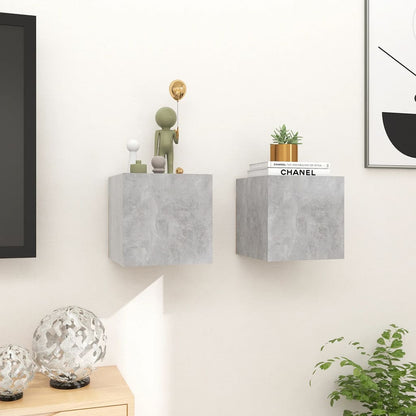 Wall-mounted TV cabinets 2 pcs Concrete grey 30.5x30x30 cm