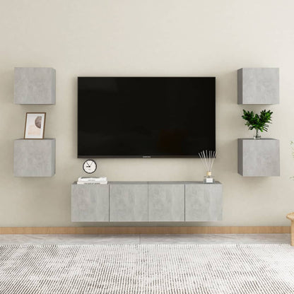 Wall-mounted TV cabinets 2 pcs Concrete grey 30.5x30x30 cm