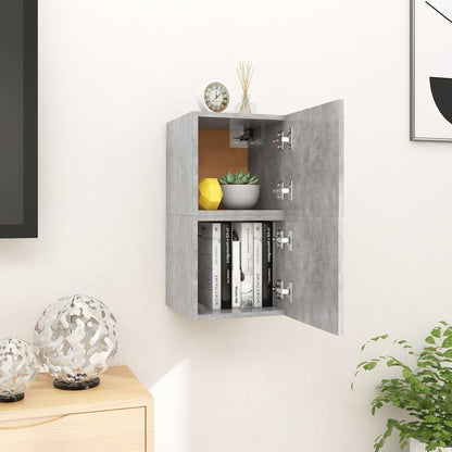 Wall-mounted TV cabinets 2 pcs Concrete grey 30.5x30x30 cm