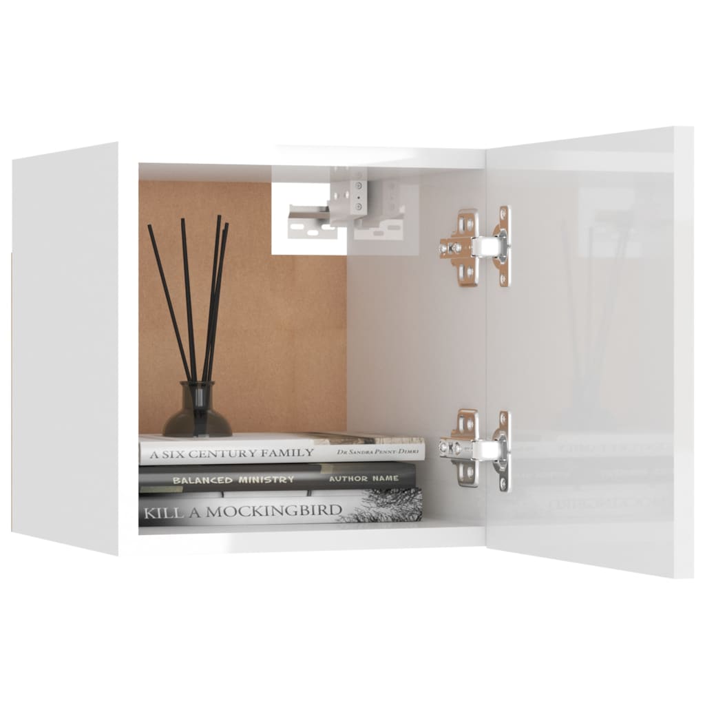 Meubles TV muraux 2 pcs Blanc brillant 30,5x30x30 cm