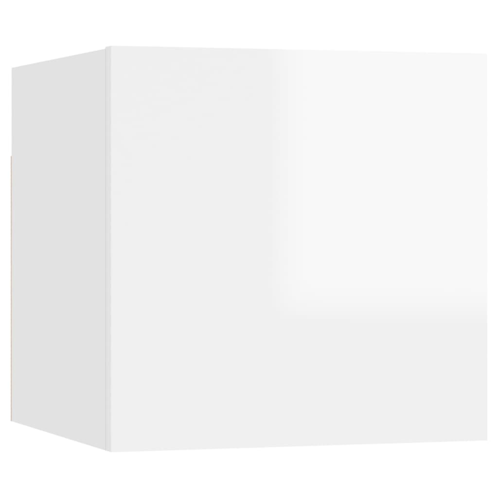 Meubles TV muraux 2 pcs Blanc brillant 30,5x30x30 cm