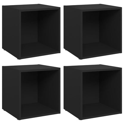 Meubles TV 4 pcs noir 37x35x37 cm bois d’ingénierie