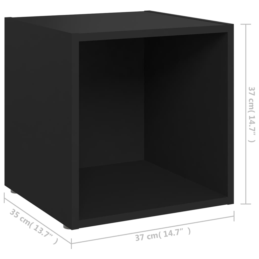 Meubles TV 4 pcs noir 37x35x37 cm bois d’ingénierie