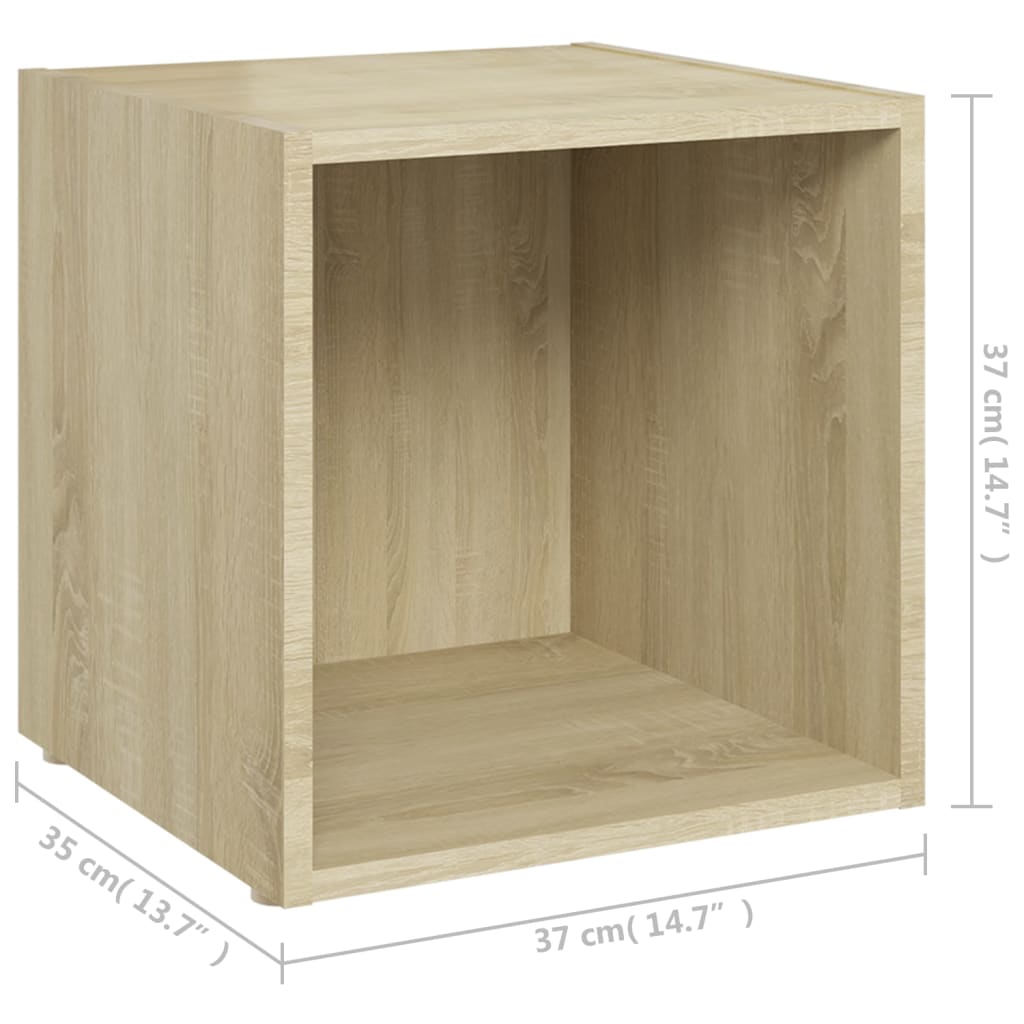 TV cabinet 2 pcs sonoma oak 37x35x37 cm engineered wood