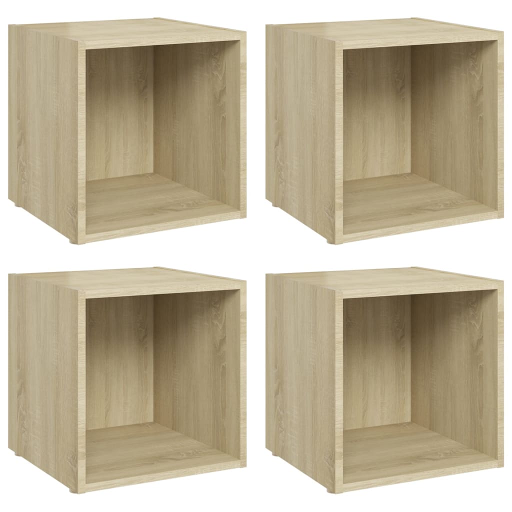 Meubles TV 4 pcs chêne sonoma 37x35x37 cm bois d’ingénierie