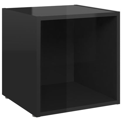 Meubles TV 4 pcs noir brillant 37x35x37 cm bois d’ingénierie