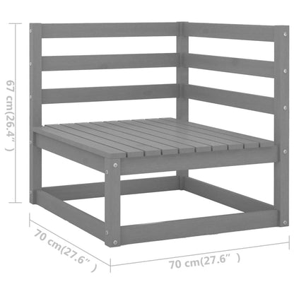 Canapé d'angle de jardin coussins anthracite Bois de pin massif