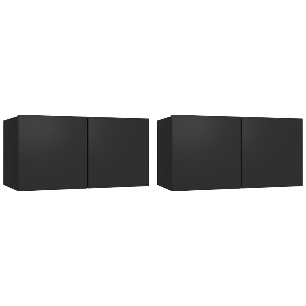 Meubles TV suspendus 2 pcs Noir 60x30x30 cm