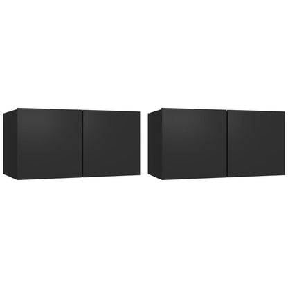 Meubles TV suspendus 2 pcs Noir 60x30x30 cm