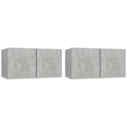 Meubles TV suspendus 2 pcs Gris béton 60x30x30 cm