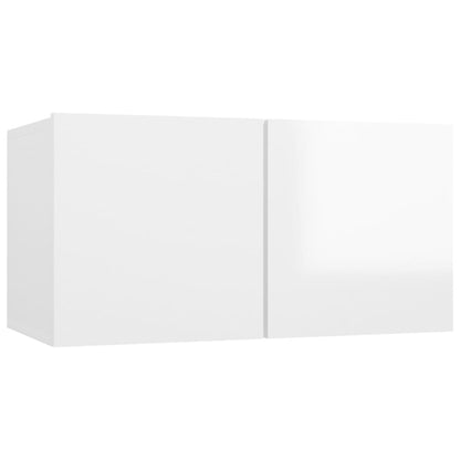 Meubles TV suspendus 2 pcs Blanc brillant 60x30x30 cm