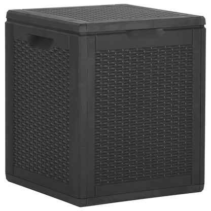 Garden storage box 90 L Black PP Rattan