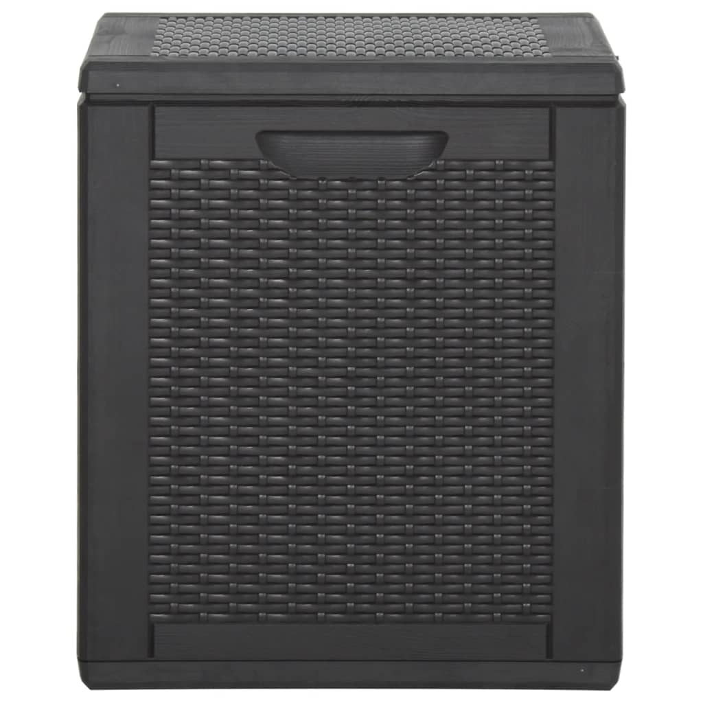 Garden storage box 90 L Black PP Rattan