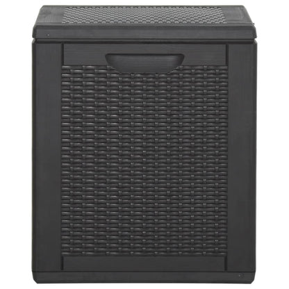 Garden storage box 90 L Black PP Rattan