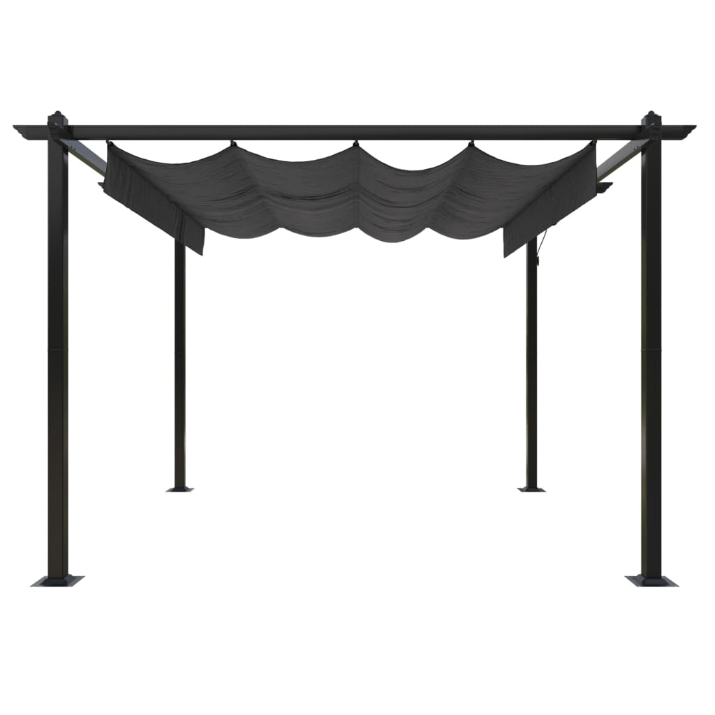 Tonnelle de jardin avec toit rétractable 3x3 m Anthracite