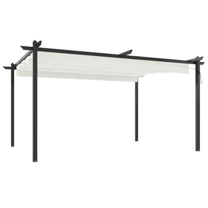 Tonnelle de jardin avec toit rétractable 4x3 m Crème