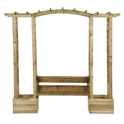 Pergola de jardin avec banc et jardinières Bois de pin imprégné