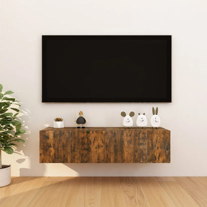 4 pcs Wall mounted TV cabinets Smoked oak 30.5x30x30 cm