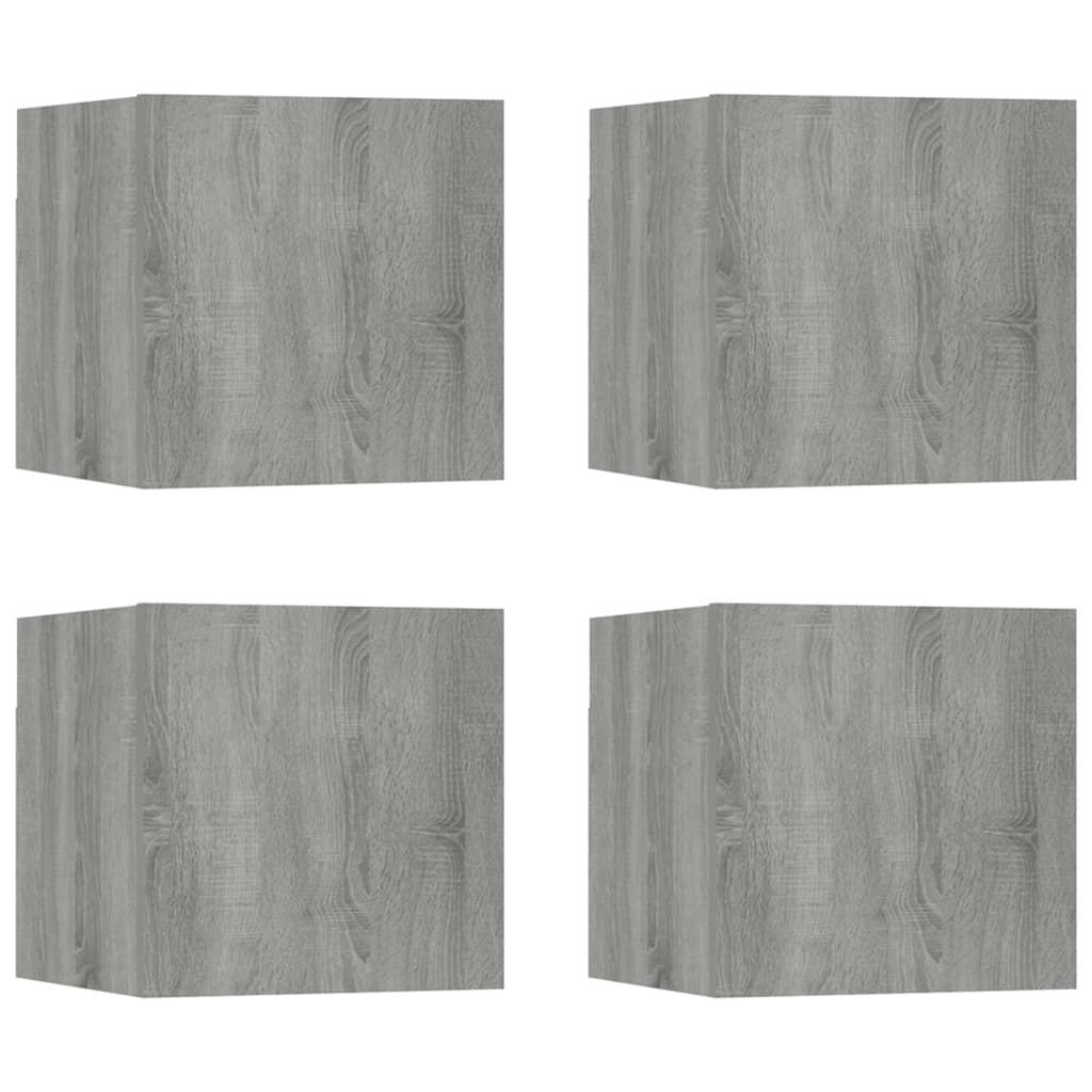 Meubles TV muraux 4 pcs Sonoma gris 30,5x30x30 cm