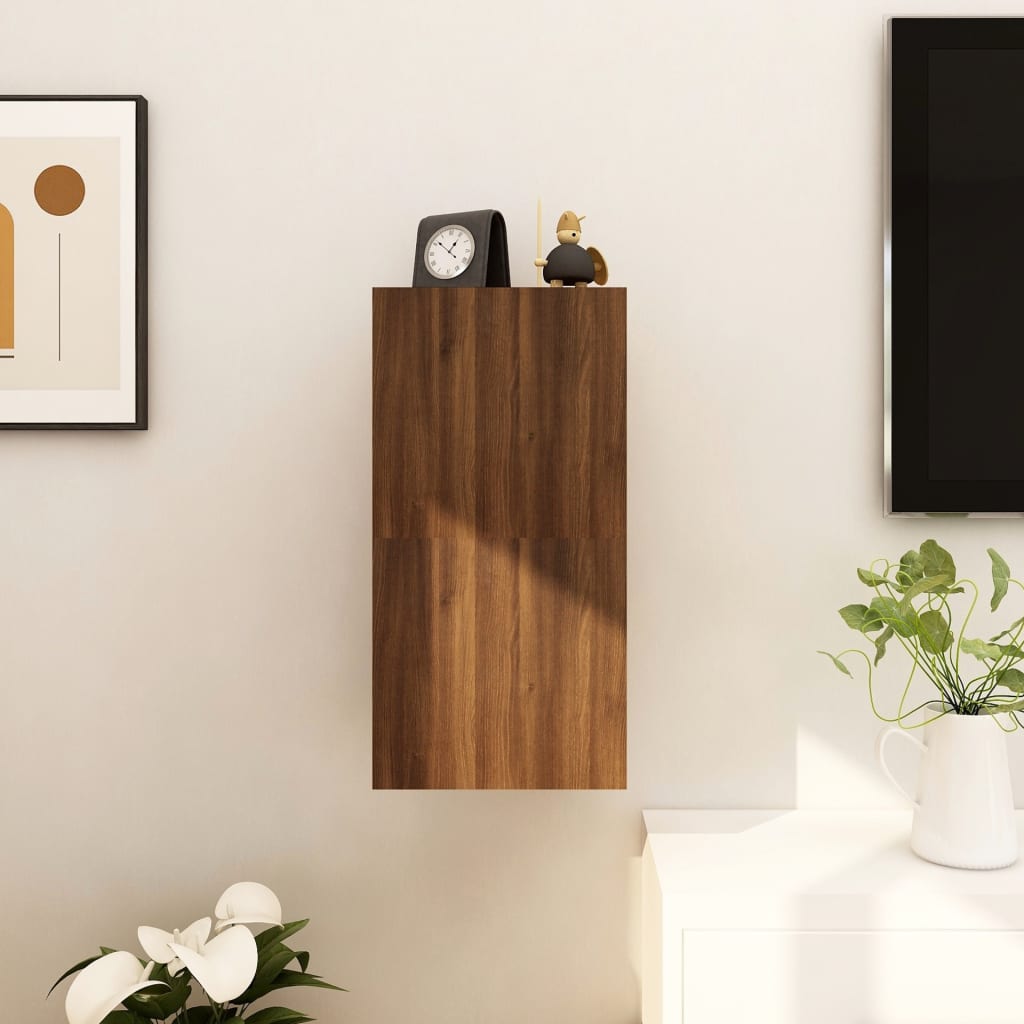 Wall mounted TV cabinets 2 pcs Brown oak 30.5x30x30 cm