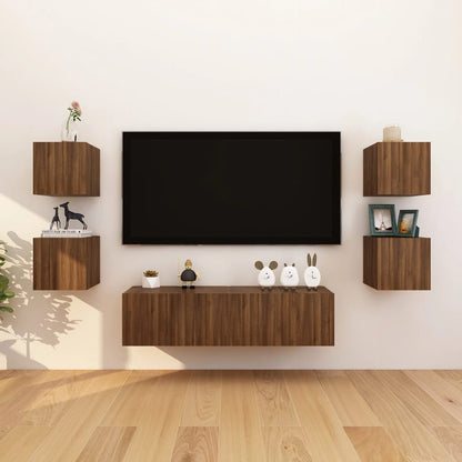 Wall mounted TV cabinets 2 pcs Brown oak 30.5x30x30 cm