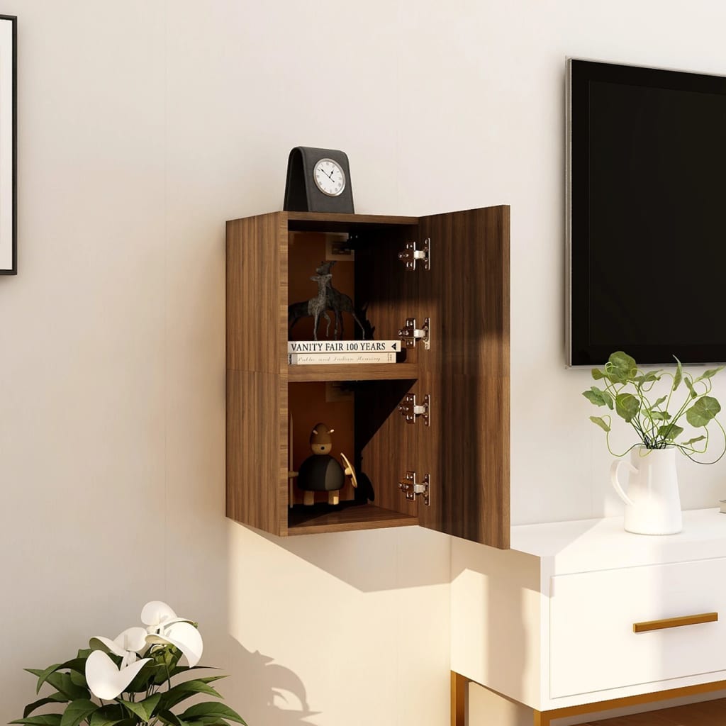 Wall mounted TV cabinets 2 pcs Brown oak 30.5x30x30 cm