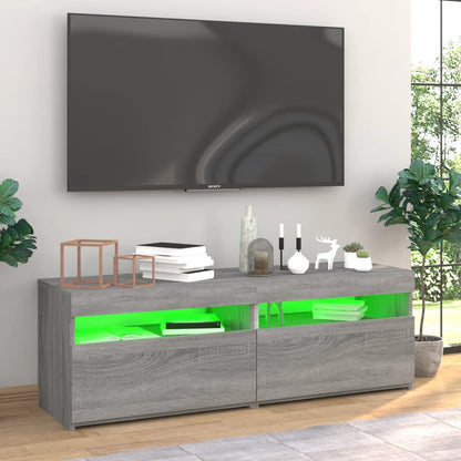 Meubles TV 2 pcs avec lumières LED Sonoma gris 60x35x40 cm